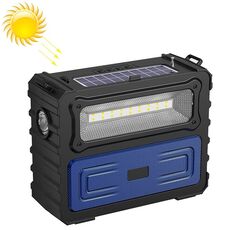 DV-690 Altoparlante Bluetooth wireless solare a doppia luce LED Radio FM da campeggio esterna (blu)