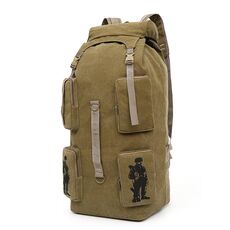 Borsa a tracolla in tela Borsa da viaggio per esterni di grande capacità Zaino casual indossabile traspirante (caffè)