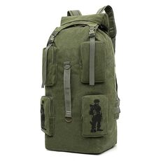 Borsa a tracolla in tela Borsa da viaggio per esterni di grande capacità Zaino casual indossabile traspirante (verde militare)