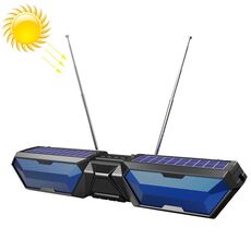 DV-880 Altoparlante Bluetooth wireless solare doppio Radio lunga da esterno (blu)