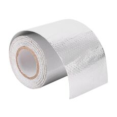 Involucro di scarico da 5 m. Scudo termico di scarico del motore automatico. Involucro resistente al calore in carta di foglio di alluminio (Argento)