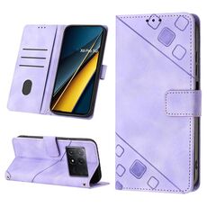 Custodia per telefono in pelle goffrata per Xiaomi Redmi K70E (viola chiaro)