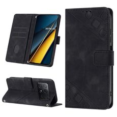 Custodia per telefono in pelle goffrata per Xiaomi Redmi K70E (nera)