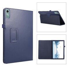 Custodia per tablet in pelle con texture litchi per Lenovo Xiaoxin Pad 11 2024 / M11 (blu scuro)