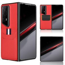 Per Honor Magic V2 RSR Porsche Design Litchi Texture Slot per schede Cover posteriore Custodia per telefono(Rosso)