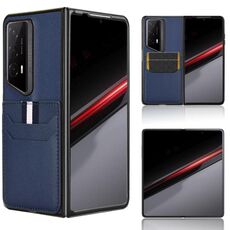Per Honor Magic V2 RSR Porsche Design Litchi Texture Slot per schede Cover posteriore Custodia per telefono (Blu)