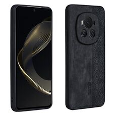 Custodia per telefono con sensazione di pelle in rilievo 3D per Honor Magic6 AZNS (nera)