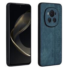 Custodia per telefono con sensazione di pelle in rilievo 3D per Honor Magic6 AZNS (verde scuro)