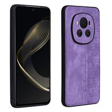 Custodia per telefono con sensazione di pelle in rilievo 3D per Honor Magic6 AZNS (viola)
