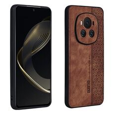 Custodia per cellulare For Honor Magic6 AZNS 3D in rilievo con sensazione di pelle (marrone)