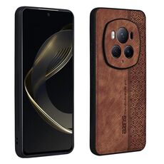 Custodia per telefono con sensazione di pelle in rilievo AZNS 3D per Honor Magic6 Pro (marrone)
