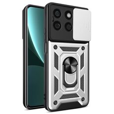 Per Honor X8b Custodia scorrevole per fotocamera Design TPU + Custodia per PC (Argento)