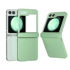 Per Samsung Galaxy Z Flip6 5G 3 in 1 Custodia opaca per PC con motivo a onde con cerniera (verde chiaro)