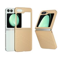 Per Samsung Galaxy Z Flip6 5G Custodia opaca per PC con motivo a onde (Oro)