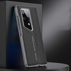 Custodia per telefono a copertura totale in pelle ultrasottile con lama integrata GKK per Huawei MateX2 (grigio)
