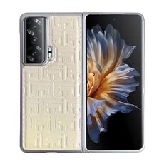 Custodia per telefono in pelle geometrica sfumata con vernice perlescente per Honor Magic Vs (oro)