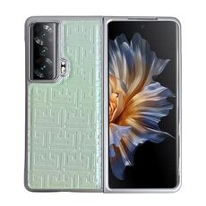 Custodia per telefono in pelle geometrica sfumata con vernice perlescente For Honor Magic Vs (verde)