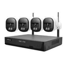 SriHome NVS001E-IPC056 Set videoregistratore di rete WiFi Ultra HD a 4 canali (spina UE)