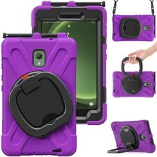 Custodia per tablet PC ibrida in silicone per Samsung Galaxy Tab Active5 X300 con supporto e tracolla (viola)