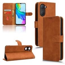 Per vivo Y03 4G Skin Feel custodia magnetica in pelle con vibrazione (marrone)