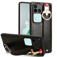 Per vivo S18 Pro 5G / V30 Pro 5G Custodia posteriore in pelle con cinturino (nero)