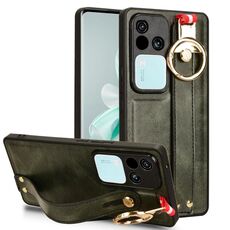 Custodia per telefono con retro in pelle con cinturino per vivo S18 Pro 5G / V30 Pro 5G (verde)