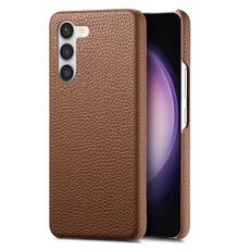 Per Samsung Galaxy S23+ 5G Custodia per cellulare con retro in pelle Litchi Oil Edge (marrone)