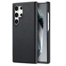Custodia posteriore in pelle per Samsung Galaxy S24 Ultra 5G Litchi Oil Edge (nera)