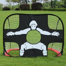 Porta da calcio portatile 2 in 1, porta da allenamento per calcio, per uso interno ed esterno (rosso)