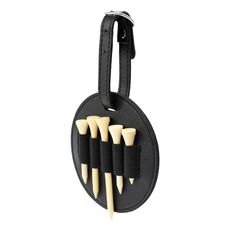 Borsa portaoggetti tascabile con inserto per punte da golf in pelle da appendere alla vita all'aperto, specifiche: nero fronte-retro