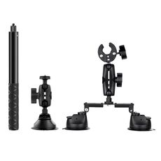 Ventosa a doppia gamba + ventosa singola con kit selfie stick (nero)