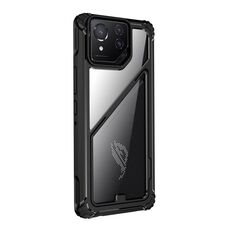 Per Asus ROG Phone 8 Pro PC + Custodia per telefono antiurto in TPU con supporto magnetico (Nero)