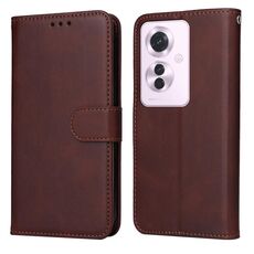 Per OPPO Reno11 F Global / F25 Pro Global Custodia per cellulare in pelle con texture classica in vitello (marrone)