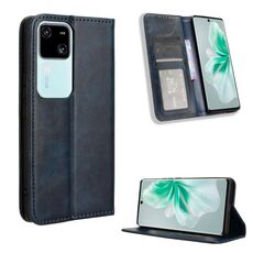 Custodia per telefono in pelle con texture retrò con fibbia magnetica per vivo V30 5G / V30 Pro 5G (blu)