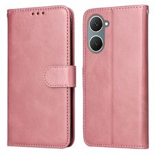Per vivo Y03 4G Custodia per cellulare in pelle con texture classica in vitello (oro rosa)