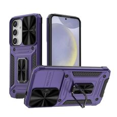 Per Samsung Galaxy S24+ 5G Camshield Robot Custodia per PC ibrida in TPU (viola)
