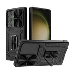 Custodia per telefono PC ibrida TPU Camshield Robot per Samsung Galaxy S24 Ultra 5G (nera)