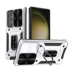 Per Samsung Galaxy S24 Ultra 5G Camshield Robot TPU Custodia per PC ibrida (Argento)