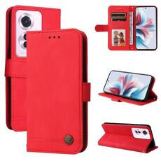 Per OPPO Reno11 F Global / F25 Pro Global Skin Feel Life Tree Custodia in pelle con bottoni in metallo (Rosso)