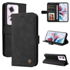 Per OPPO Reno11 F Global / F25 Pro Global Skin Feel Life Tree Custodia in pelle con bottoni in metallo (Nero)