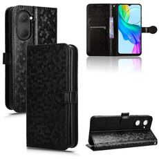Custodia per cellulare in pelle con texture a nido d'ape per vivo Y03 4G (nera)
