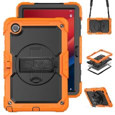 Per Lenovo Tab M11 /Xiaoxin Pad 2024 Custodia tablet PC ibrida in silicone con tracolla (arancione)