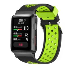 Per Huawei Watch D cinturino in silicone punzonato a due colori (nero verde)