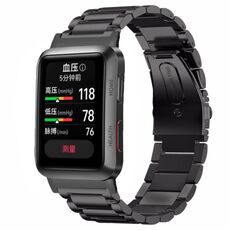 Per Huawei Watch D cinturino in acciaio inossidabile a tre sfere (nero)