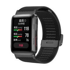Per Huawei Watch D Milan cinturino in maglia di acciaio metallico (nero)