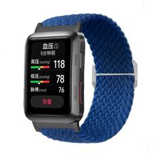 Per Huawei Watch D cinturino regolabile in nylon intrecciato (blu scuro)