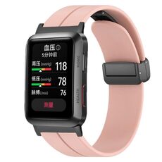 Per Huawei Watch D cinturino in silicone con fibbia magnetica pieghevole in tinta unita (rosa)