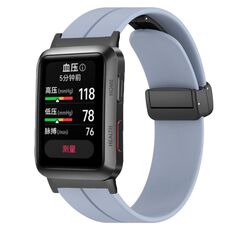 Per Huawei Watch D cinturino in silicone con fibbia magnetica pieghevole in tinta unita (grigio lavanda)