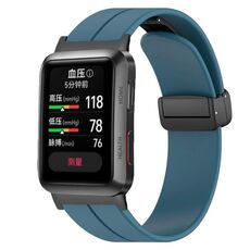 Per Huawei Watch D cinturino in silicone con fibbia magnetica pieghevole in tinta unita (blu roccia)