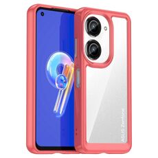 Custodia per telefono in TPU ibrido acrilico serie colorata per Asus Zenfone 10 (rossa)